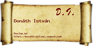Donáth István névjegykártya